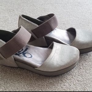 Otbt migrant wedge sandals, metallic silver